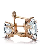 Earrings Vintage craft Zircon Original Vintage 14K Rose Gold vec021r